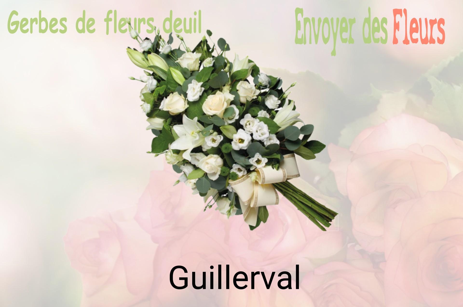 Gerbe de fleurs de deuil livrée à Guillerval